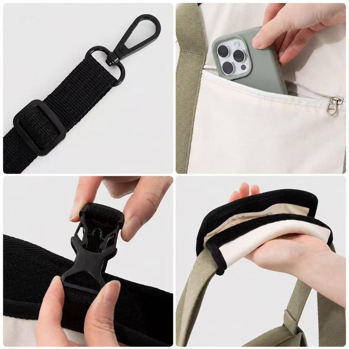 Pet shoulder carrier detail for small dog and cat fit guidance